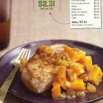 Apple Juice Pork with Squash and Golden Raisins:  $2.31 per serving