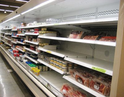 Empty Grocery Store Shelves